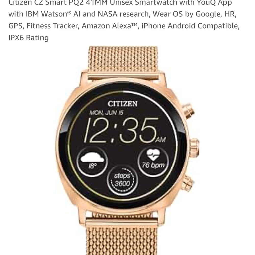 Citizen Gold Smartwatch with Modern Design and Advanced Features